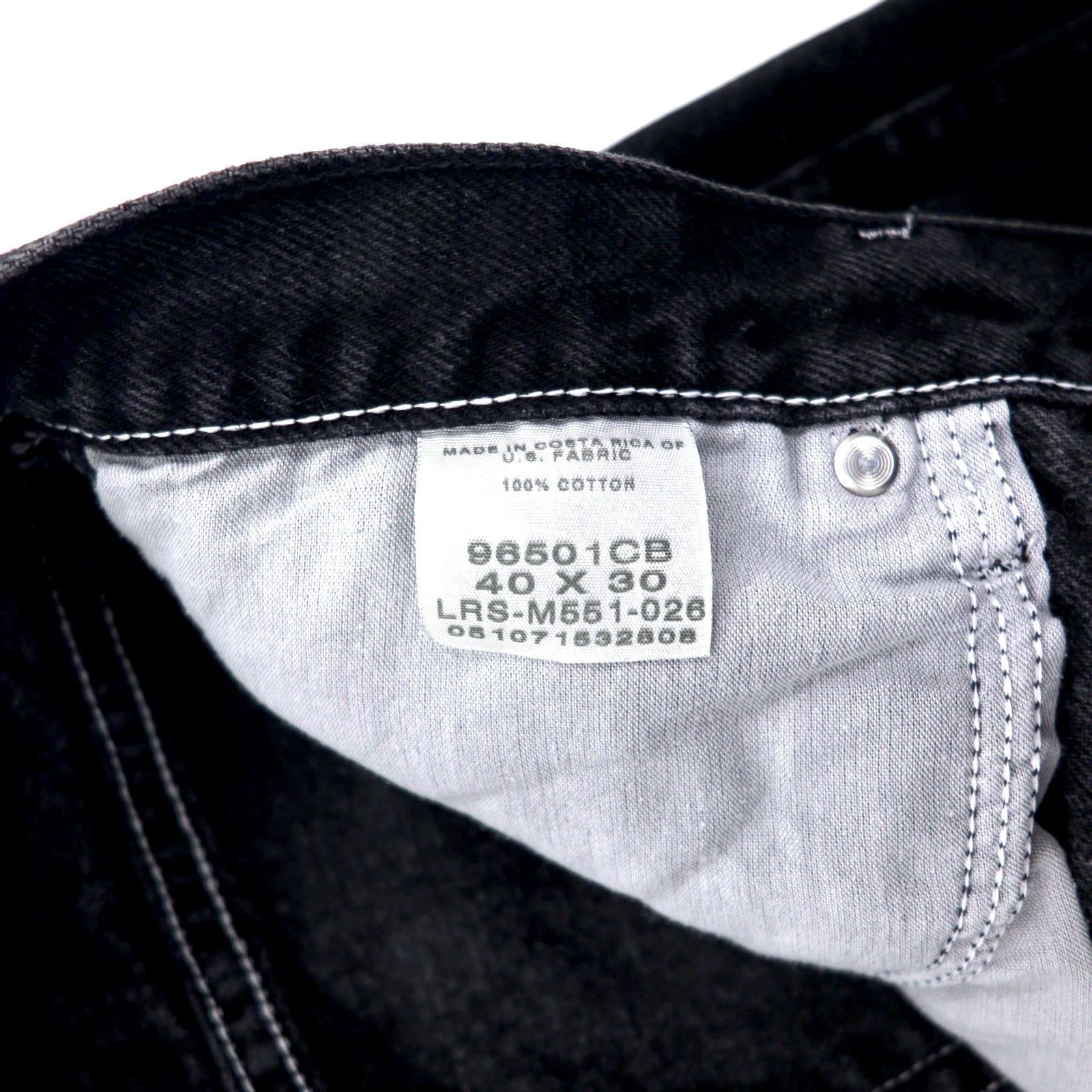 Wrangler anni '90, jeans neri a gamba larga, taglia 40, neri in cotone, modello 96501CB, made in Costa Rica