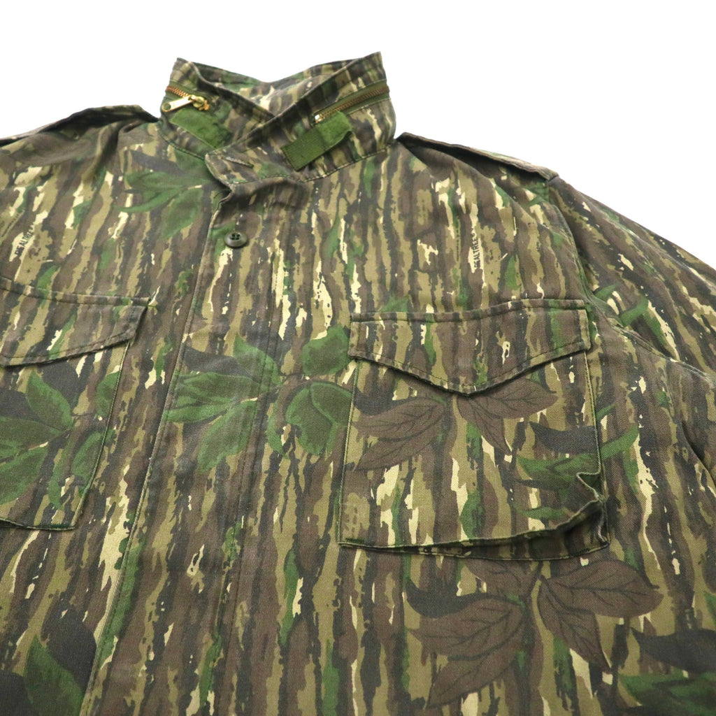 US ARMY Military BDU Coat フィールドジャケット XL リアルツリーカモ コットン ドローコード フード収納式 ミリタリー PRESTIGE MFG. 8415-01-084-1651