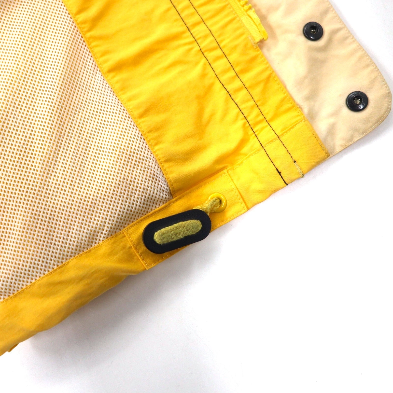 nautica Giacca a vela anni '90, taglia M, gialla, cotone-nylon, cappuccio riponibile, coulisse
