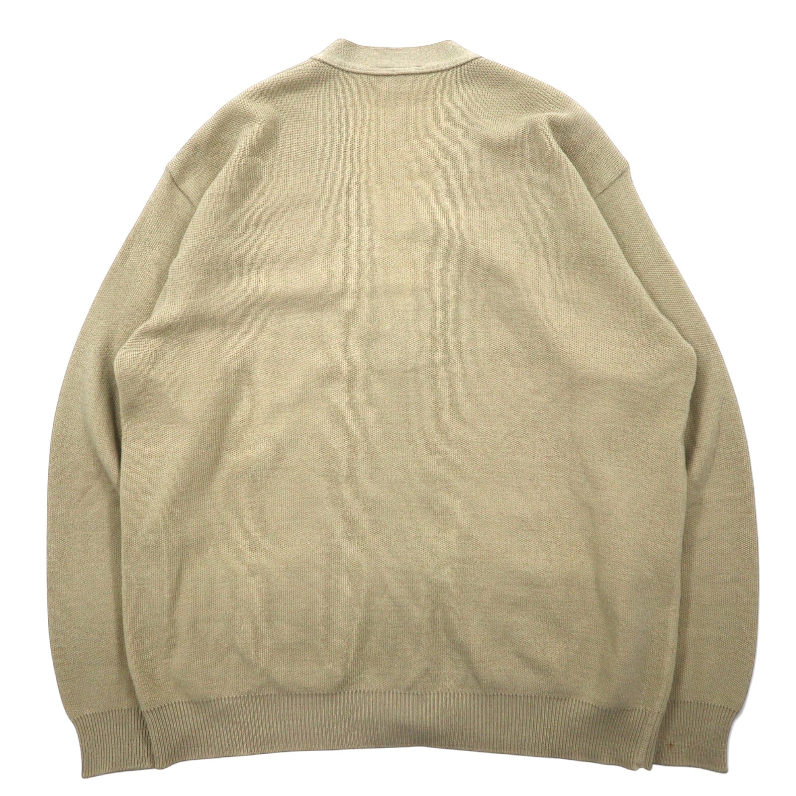LACOSTE Cardigan in maglia XL Beige Lana Logo ricamato
