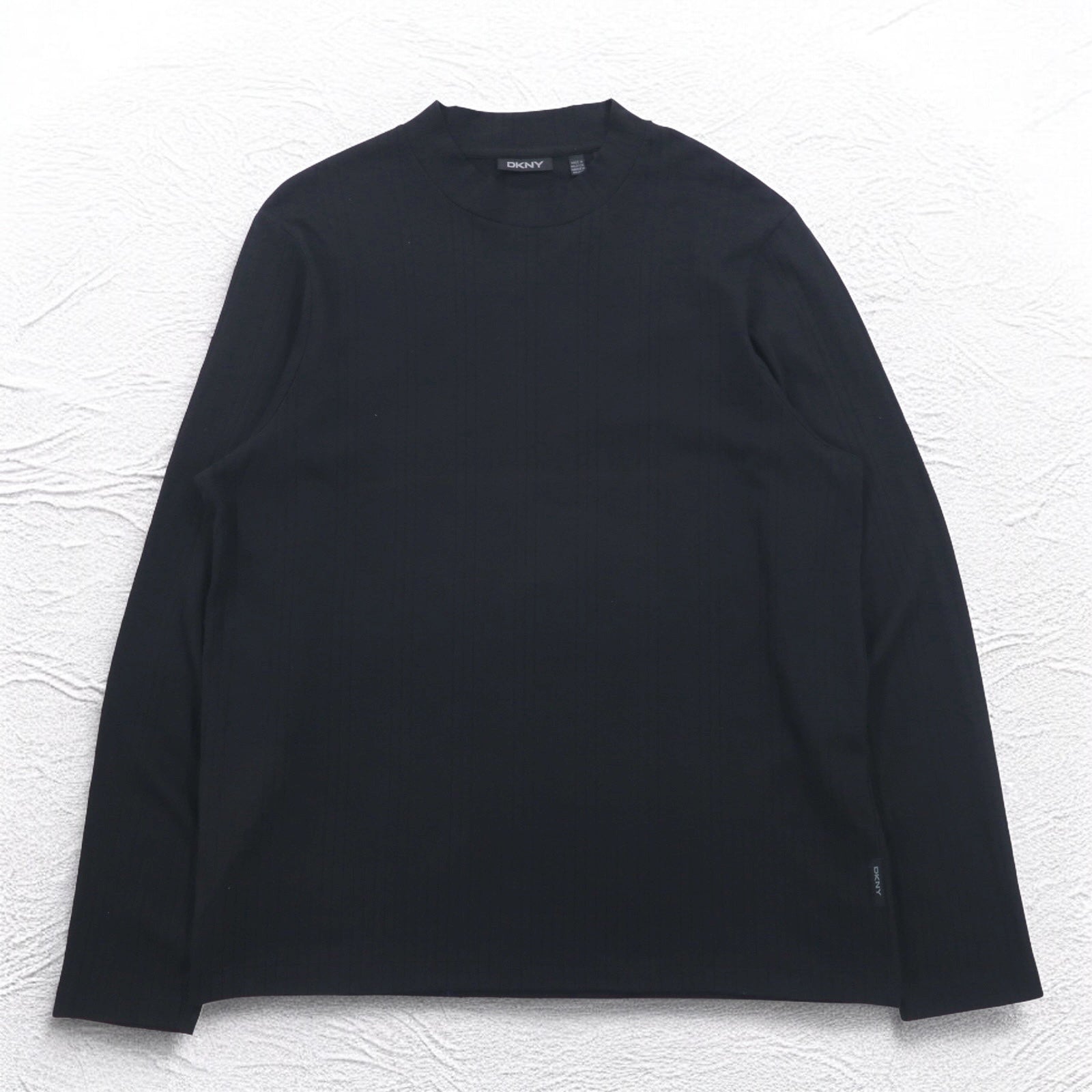 DKNY Dolcevita T-shirt a maniche lunghe, L, nero, cotone