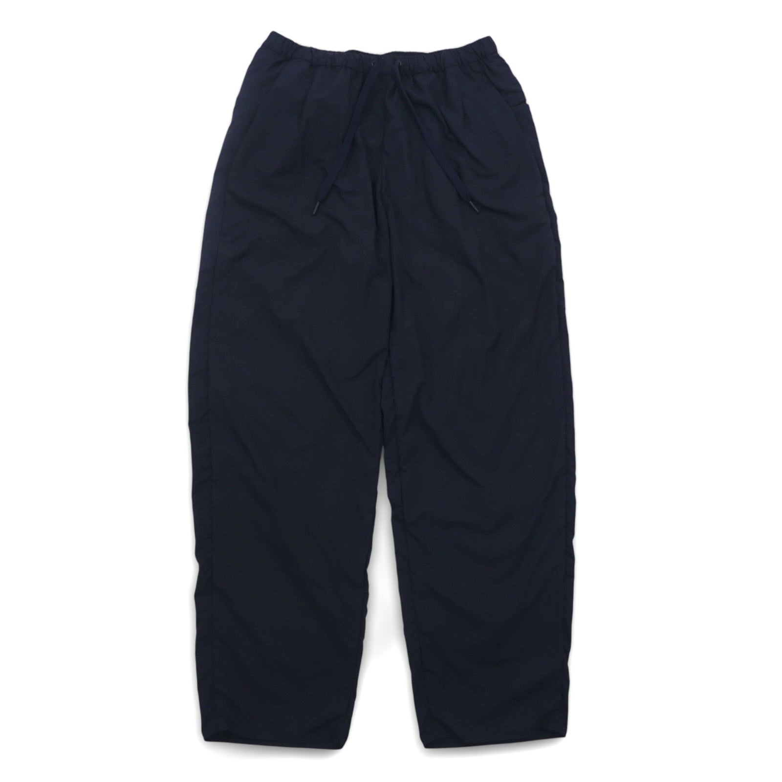 Completo TEATORA DEVICE JKT / WALLET PANTS taglia L, colore blu navy, in nylon PACKABLE, modelli TT-004-P / TT-203-P, Made in Japan.