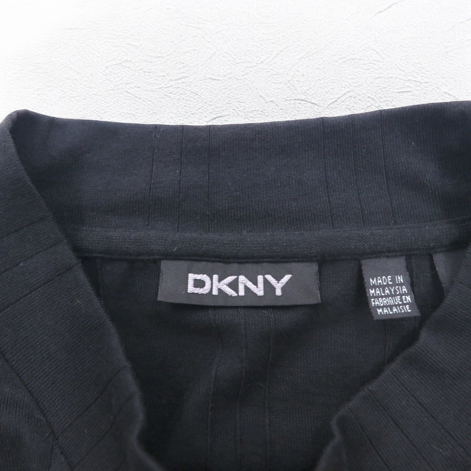 DKNY Dolcevita T-shirt a maniche lunghe, L, nero, cotone