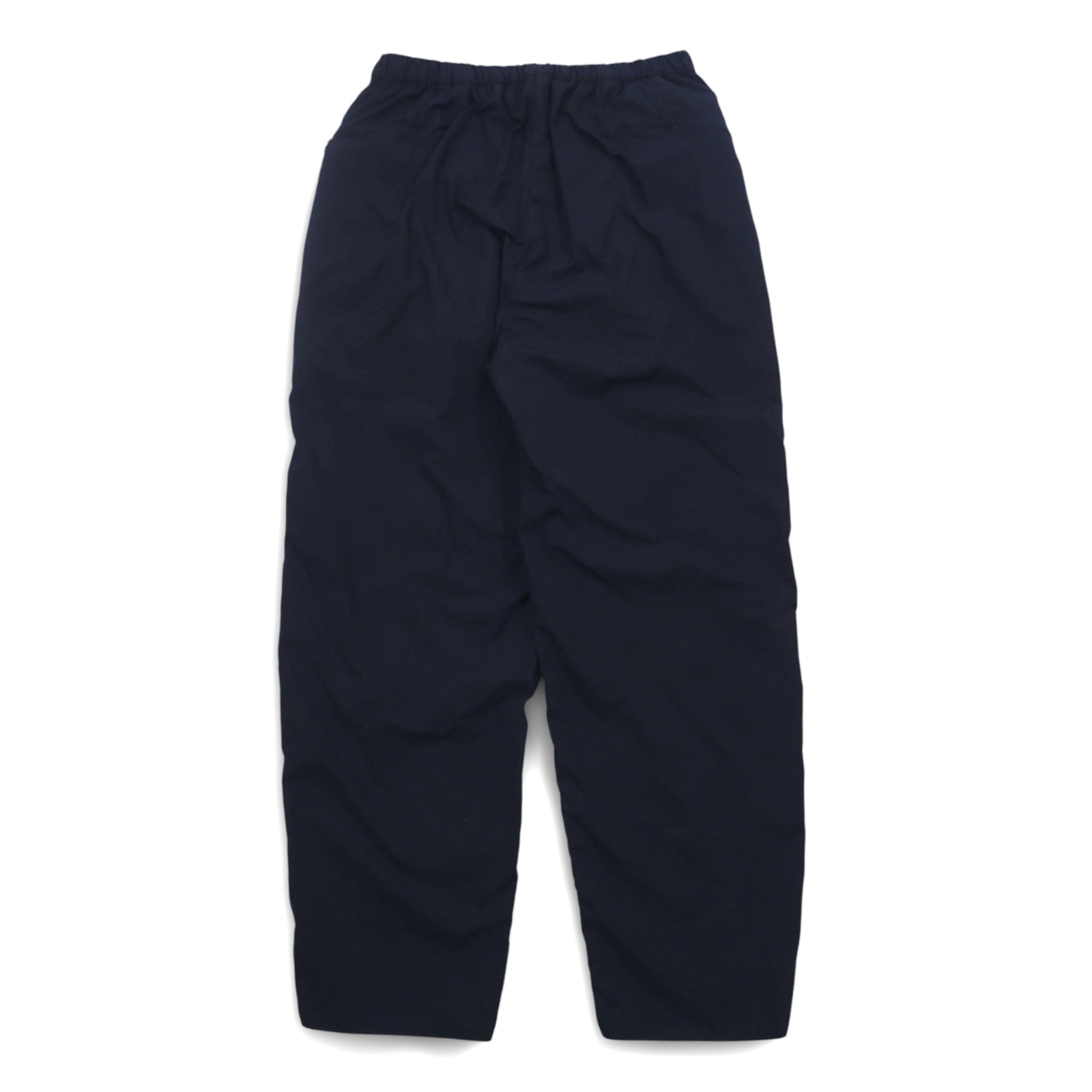 Completo TEATORA DEVICE JKT / WALLET PANTS taglia L, colore blu navy, in nylon PACKABLE, modelli TT-004-P / TT-203-P, Made in Japan.
