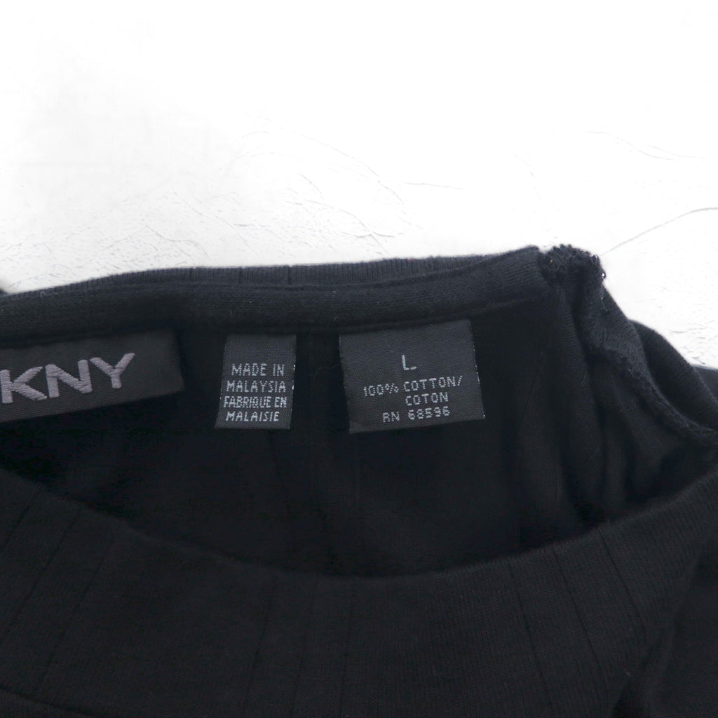 DKNY Dolcevita T-shirt a maniche lunghe, L, nero, cotone