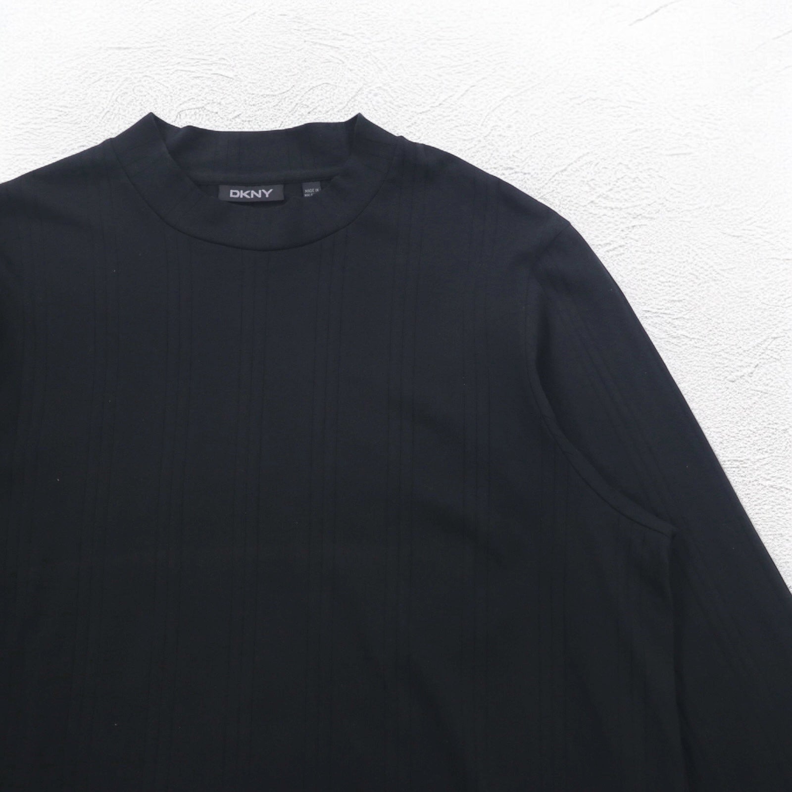 DKNY Dolcevita T-shirt a maniche lunghe, L, nero, cotone