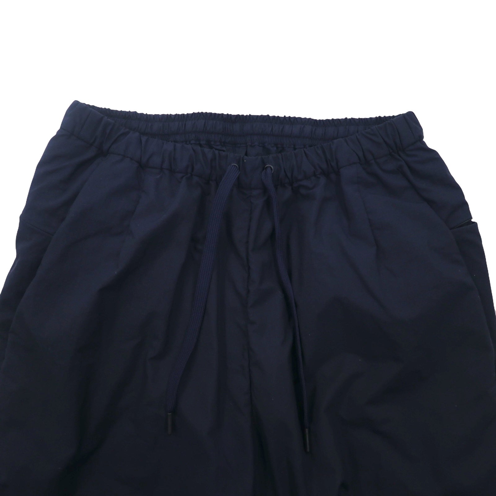Completo TEATORA DEVICE JKT / WALLET PANTS taglia L, colore blu navy, in nylon PACKABLE, modelli TT-004-P / TT-203-P, Made in Japan.