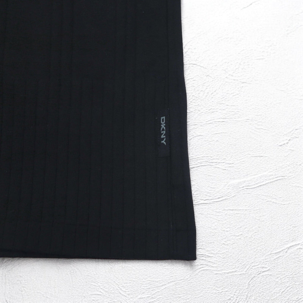 DKNY Dolcevita T-shirt a maniche lunghe, L, nero, cotone