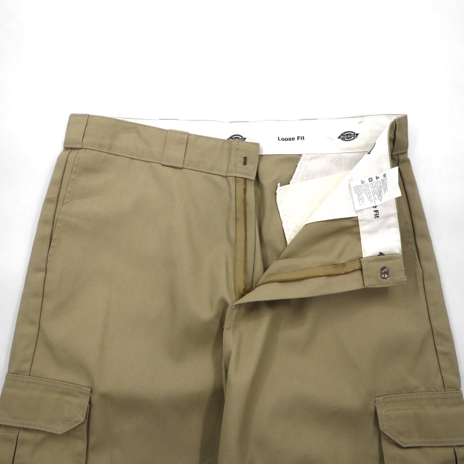 Dickies Loose Fit Chino Cargo Shorts Pantaloncini XL Beige WR888DS Made in Nicaragua