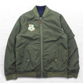 POLO RALPH LAUREN Giacca da volo MA-1 reversibile L cachi navy poliestere toppa piccola ricamo pony cerniera TALON
