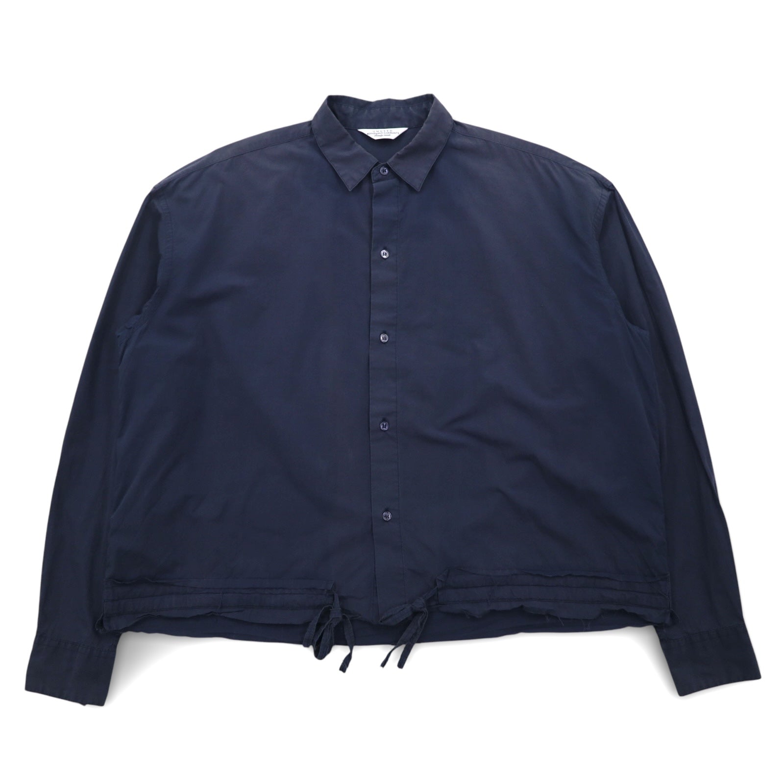UNUSED Camicia con coulisse XL navy cotone Made in Japan
