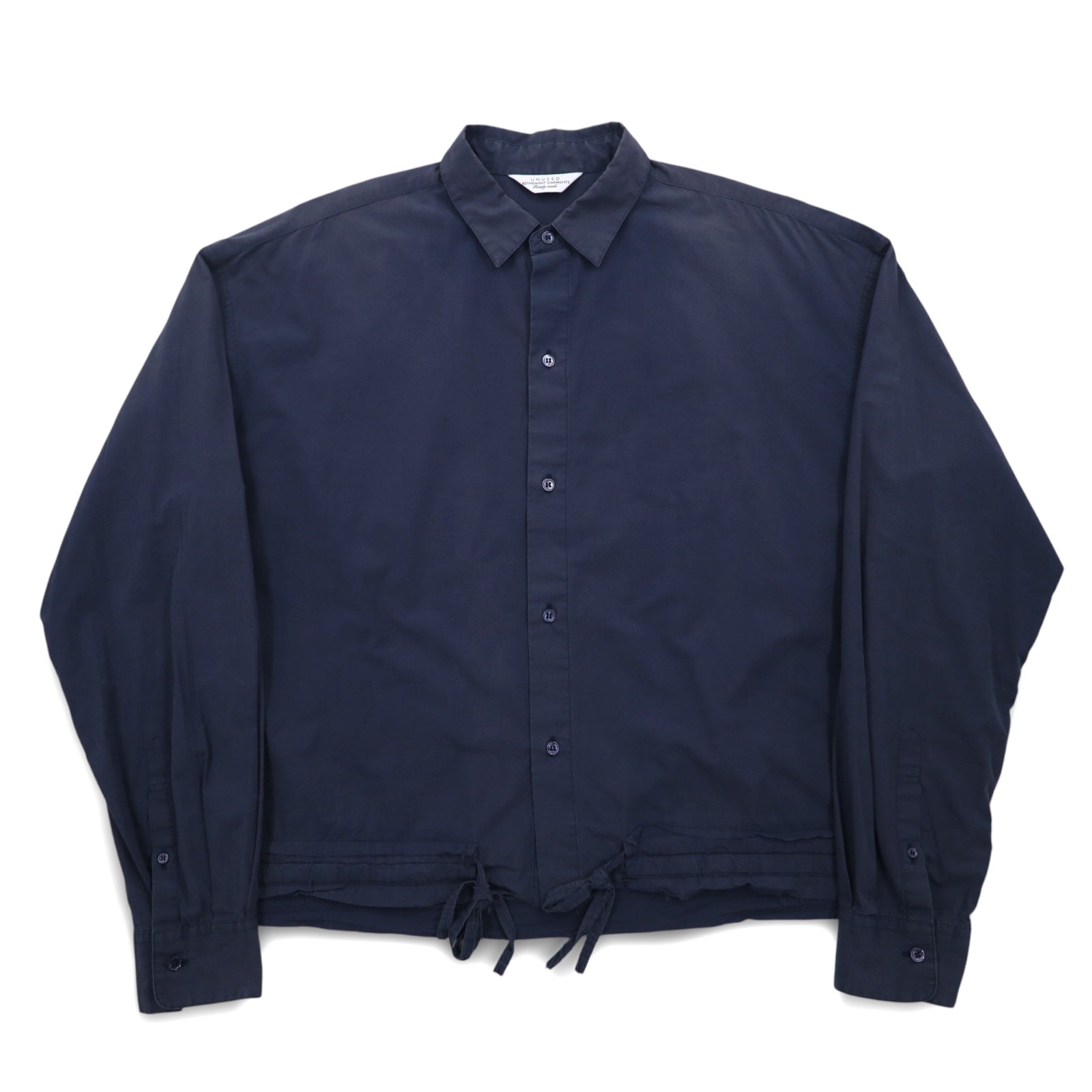 UNUSED Camicia con coulisse XL navy cotone Made in Japan