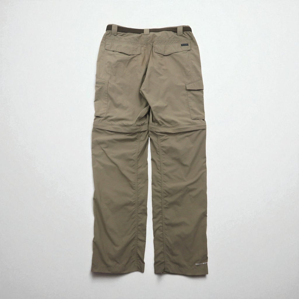Columbia 2WAY コンバーチブル カーゴパンツ ショートパンツ L オムニシェード OMNI-SHADE 防水 リップストップ Silver Ridge Convertible Pants