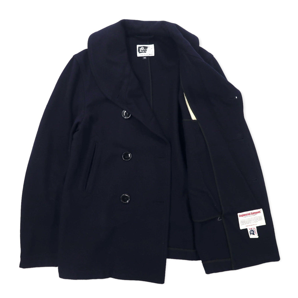 Engineered Garments USA Oversize Melton Peacoat XS Blu navy Lana