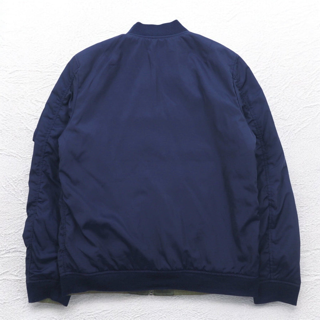 POLO RALPH LAUREN Giacca da volo MA-1 reversibile L cachi navy poliestere toppa piccola ricamo pony cerniera TALON