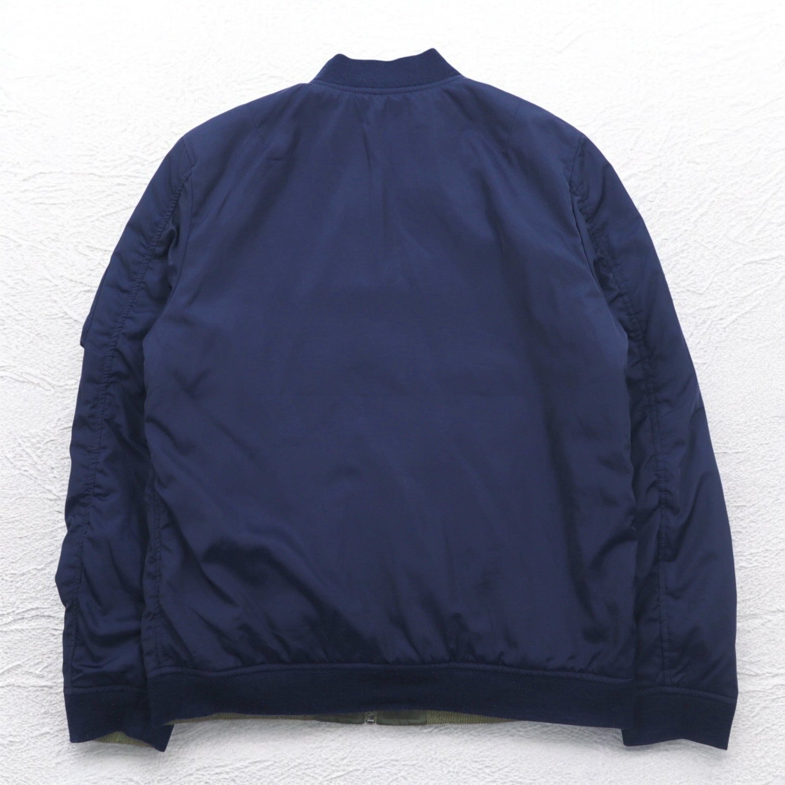 POLO RALPH LAUREN Giacca da volo MA-1 reversibile L cachi navy poliestere toppa piccola ricamo pony cerniera TALON