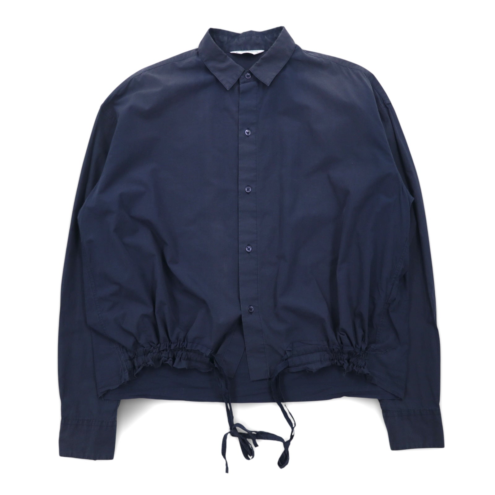 UNUSED Camicia con coulisse XL navy cotone Made in Japan