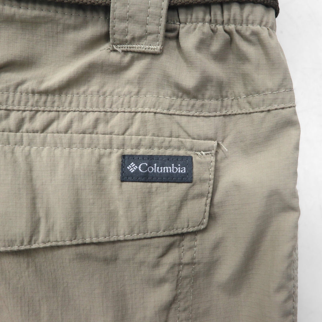Columbia 2WAY コンバーチブル カーゴパンツ ショートパンツ L オムニシェード OMNI-SHADE 防水 リップストップ Silver Ridge Convertible Pants