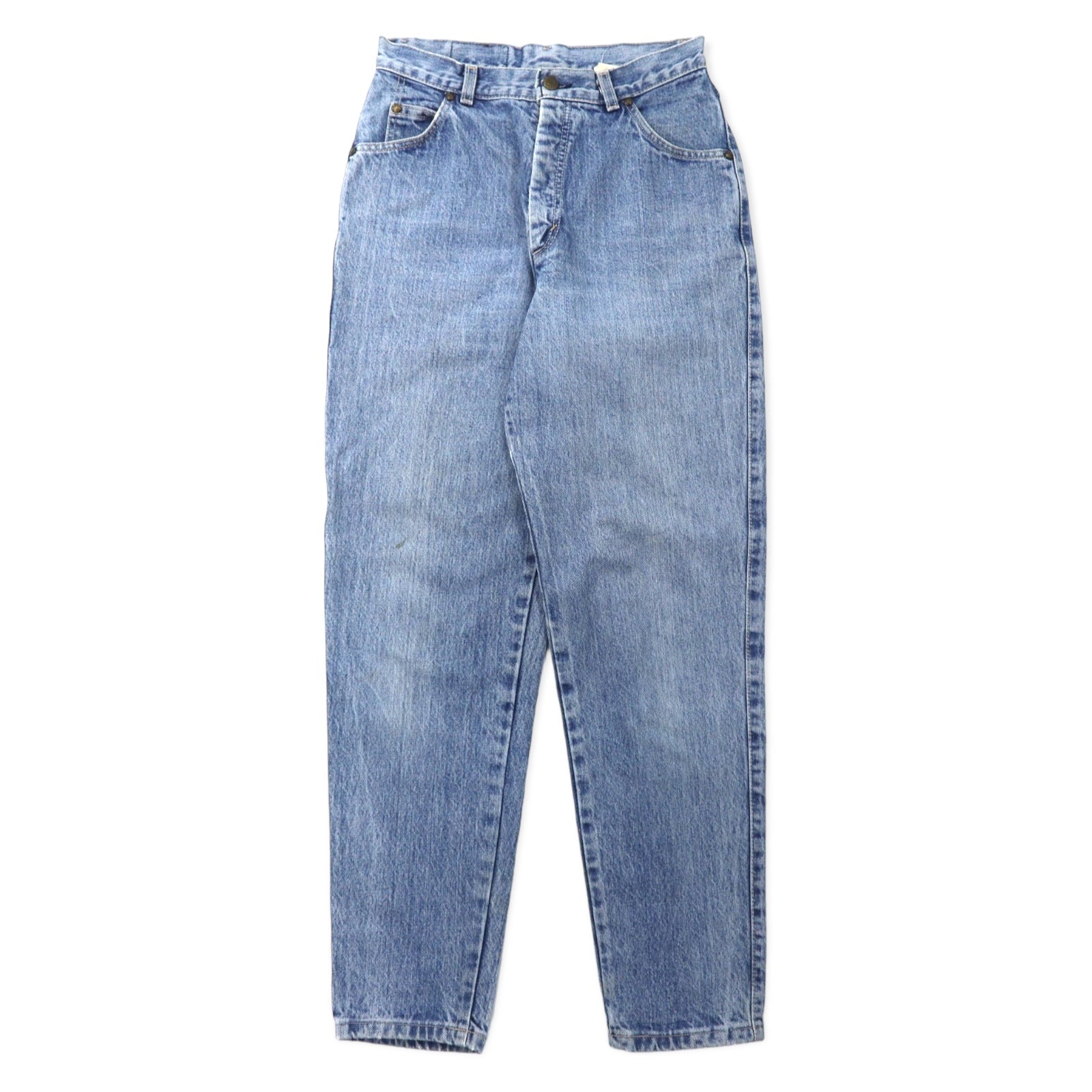 Levi's Made in USA anni '80 Jeans a vita alta affusolati in denim 11 blu ice wash cotone bottone sul retro 573 linguetta bianca 57902-7206