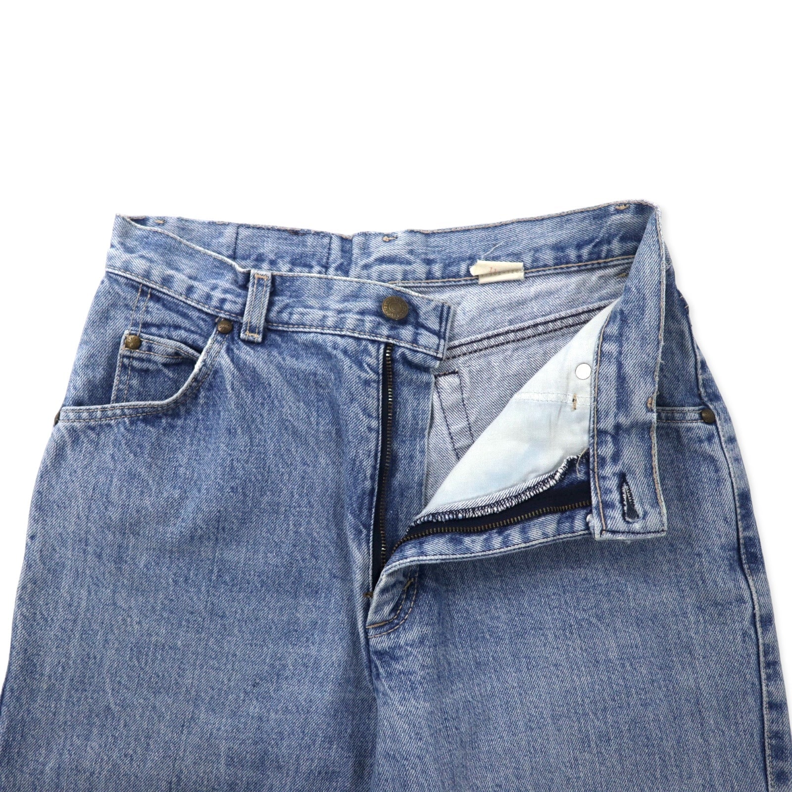 Levi's Made in USA anni '80 Jeans a vita alta affusolati in denim 11 blu ice wash cotone bottone sul retro 573 linguetta bianca 57902-7206
