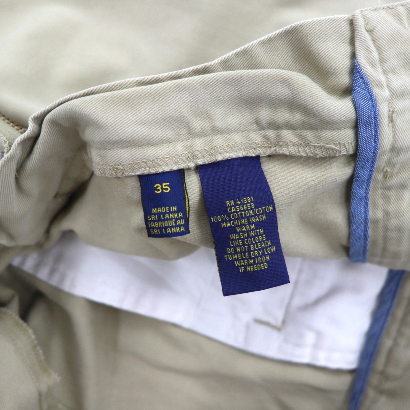 POLO RALPH LAUREN Pantaloncini Chino Classici L Beige Cotone