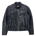 HARLEY DAVIDSON Giacca in pelle da motociclista singola M Nera Pelle bovina Fodera trapuntata 40192