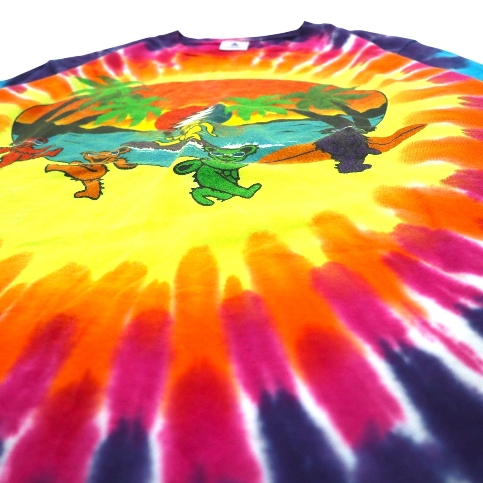GRATEFUL DEAD T-shirt a maniche lunghe Tie-Dye con orso danzante, taglia M, multicolore, marca DELTA, Grateful Dead