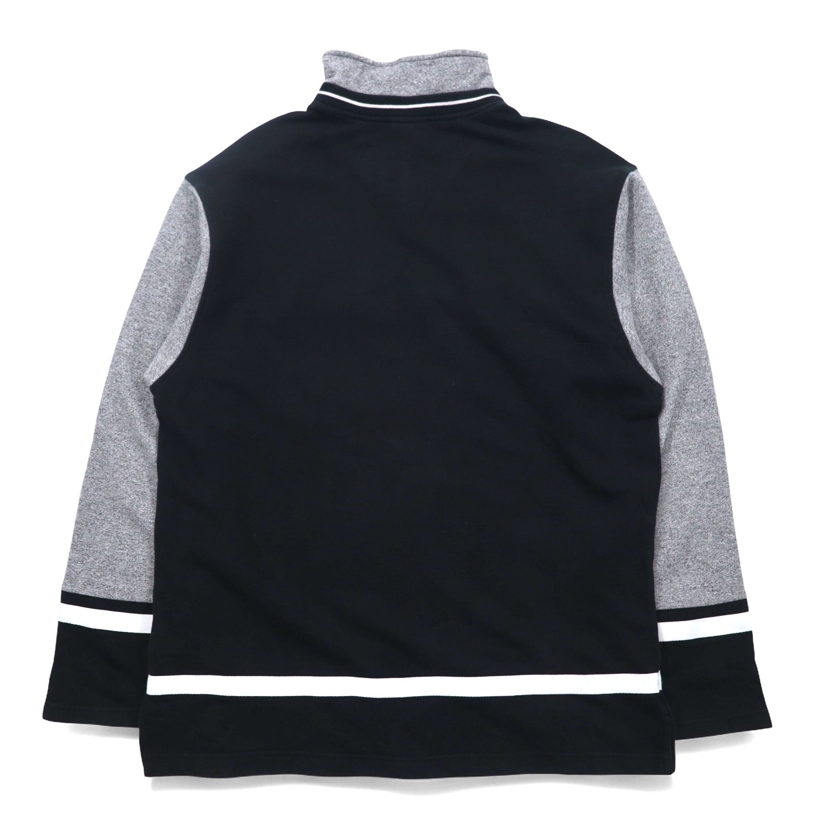 Champion USA anni '90, maglia a girocollo con mezza zip, prodotta in Italia, oversize (XL), colore grigio, in cotone, logo script ricamato, toppa.