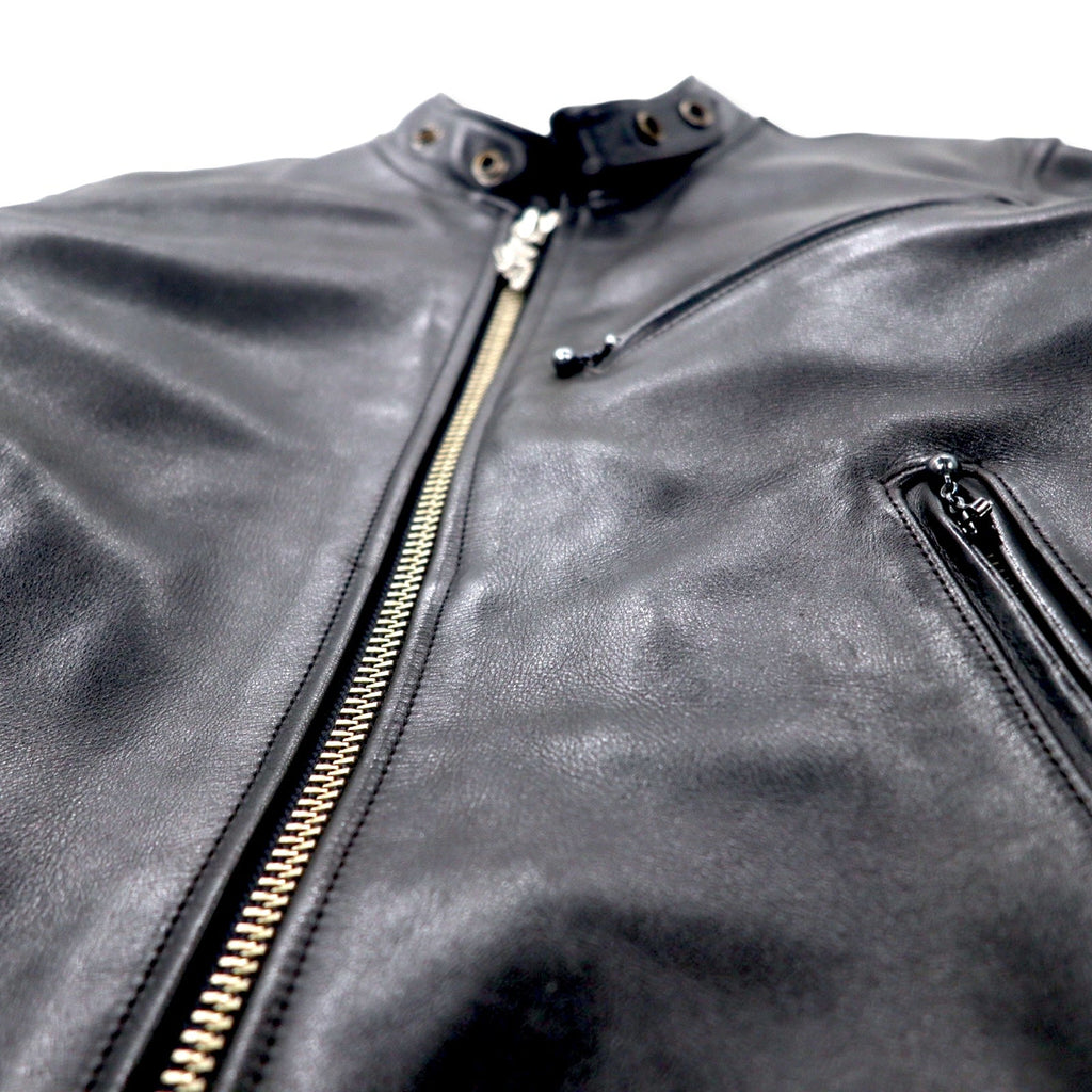 HARLEY DAVIDSON Giacca in pelle da motociclista singola M Nera Pelle bovina Fodera trapuntata 40192