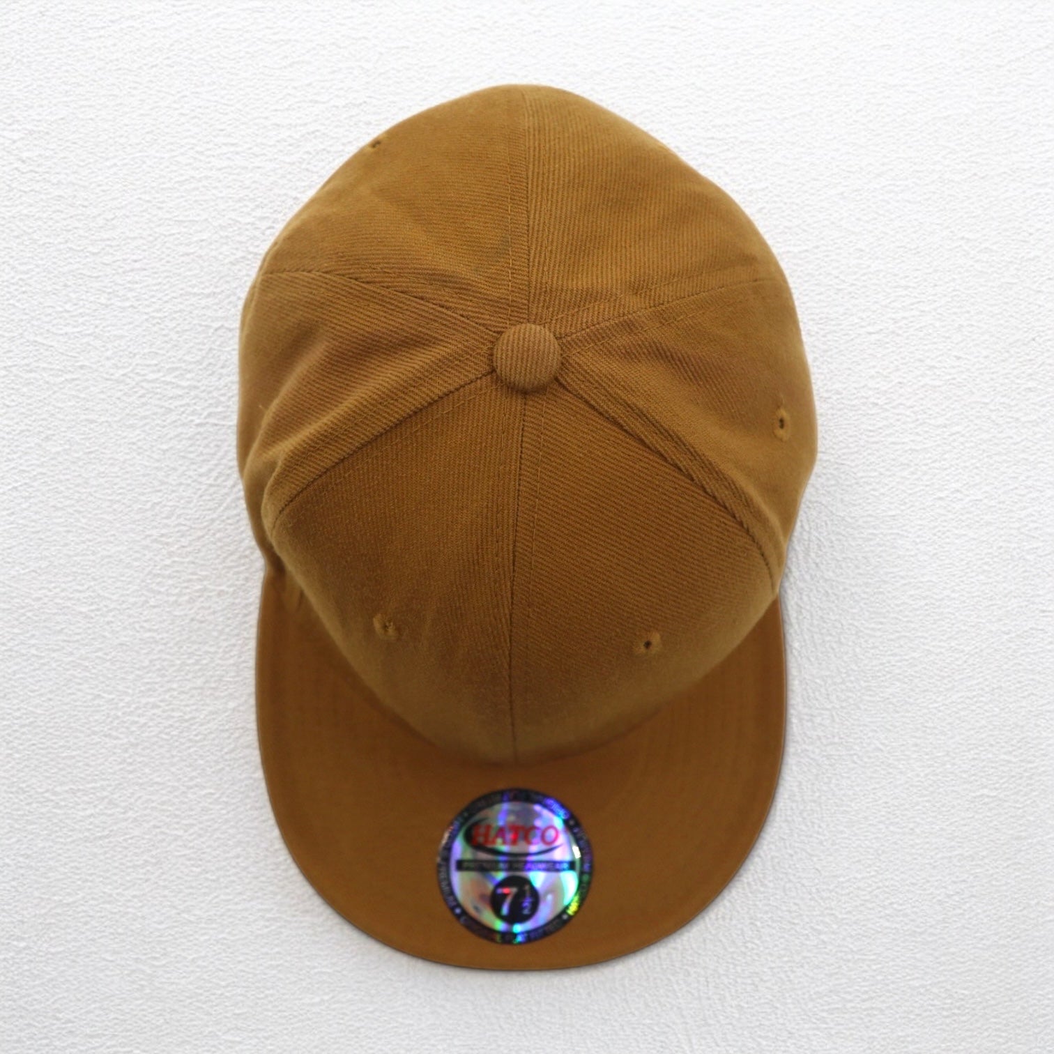 Cappellino da baseball HATCO PREMIUM ORIGINAL FLAT, 59,6 cm, cammello, acrilico
