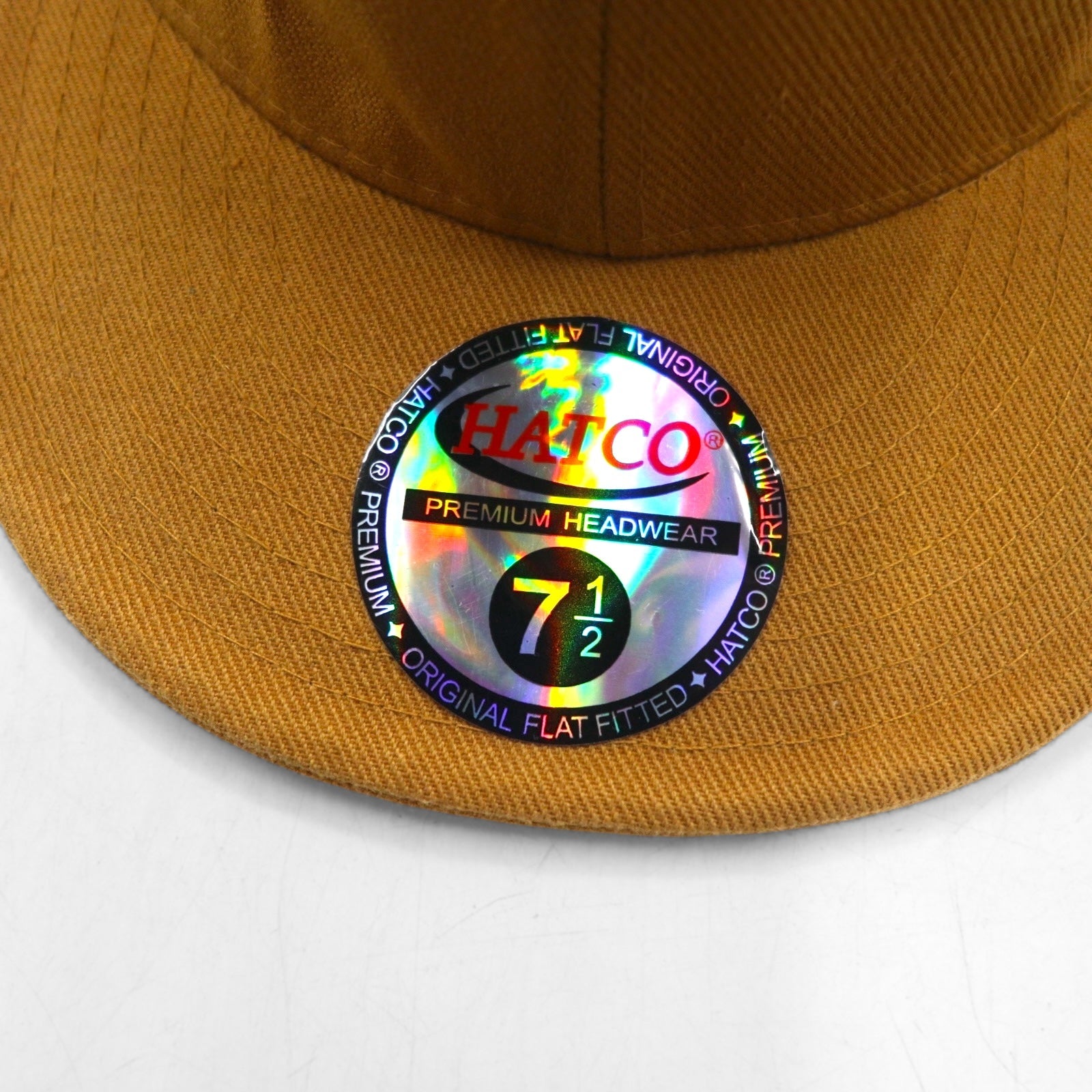 Cappellino da baseball HATCO PREMIUM ORIGINAL FLAT, 59,6 cm, cammello, acrilico