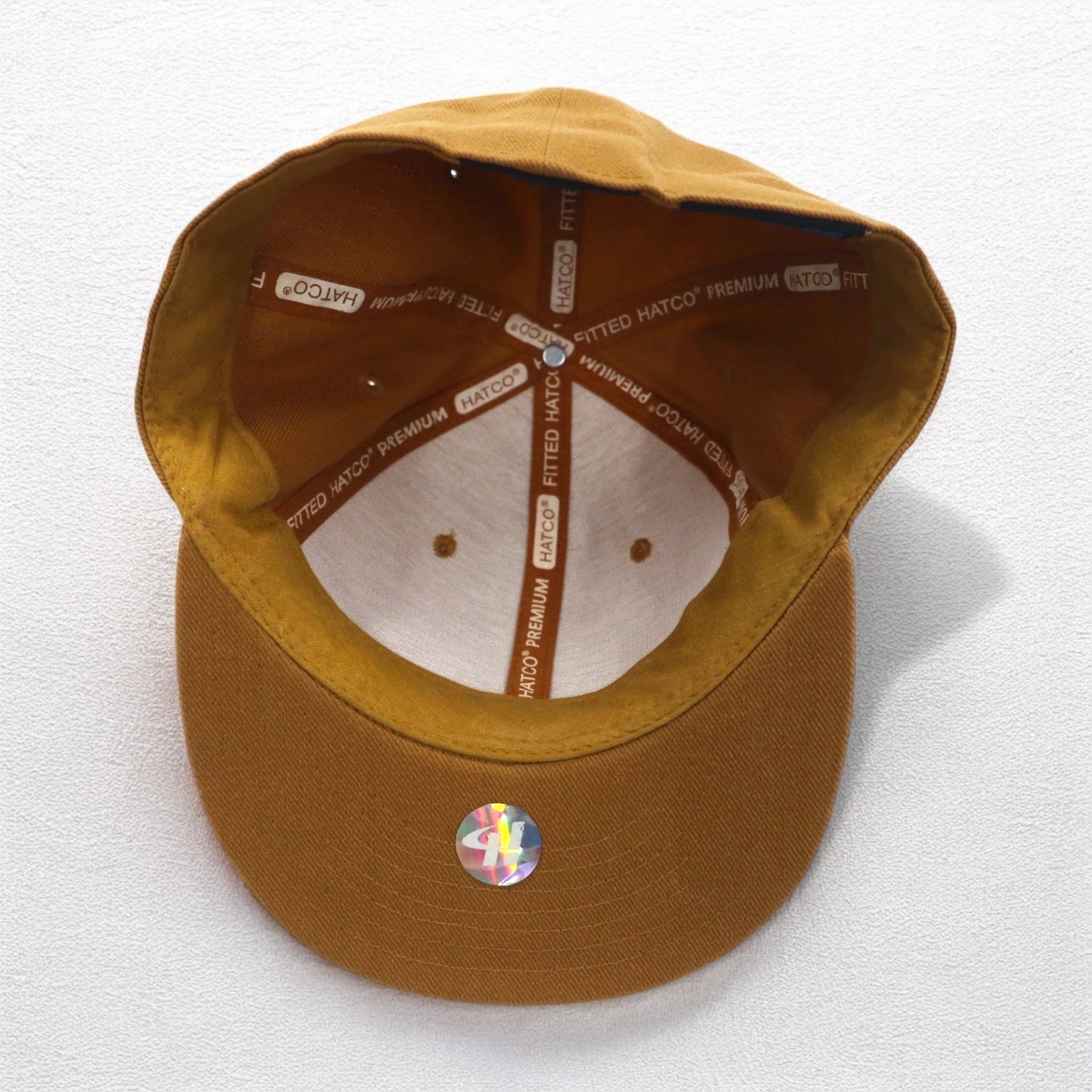 Cappellino da baseball HATCO PREMIUM ORIGINAL FLAT, 59,6 cm, cammello, acrilico