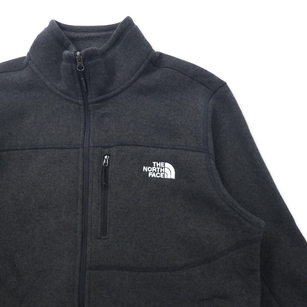 THE NORTH FACE フルジップ フリースジャケット L グレー ポリエステル ロゴ刺繍