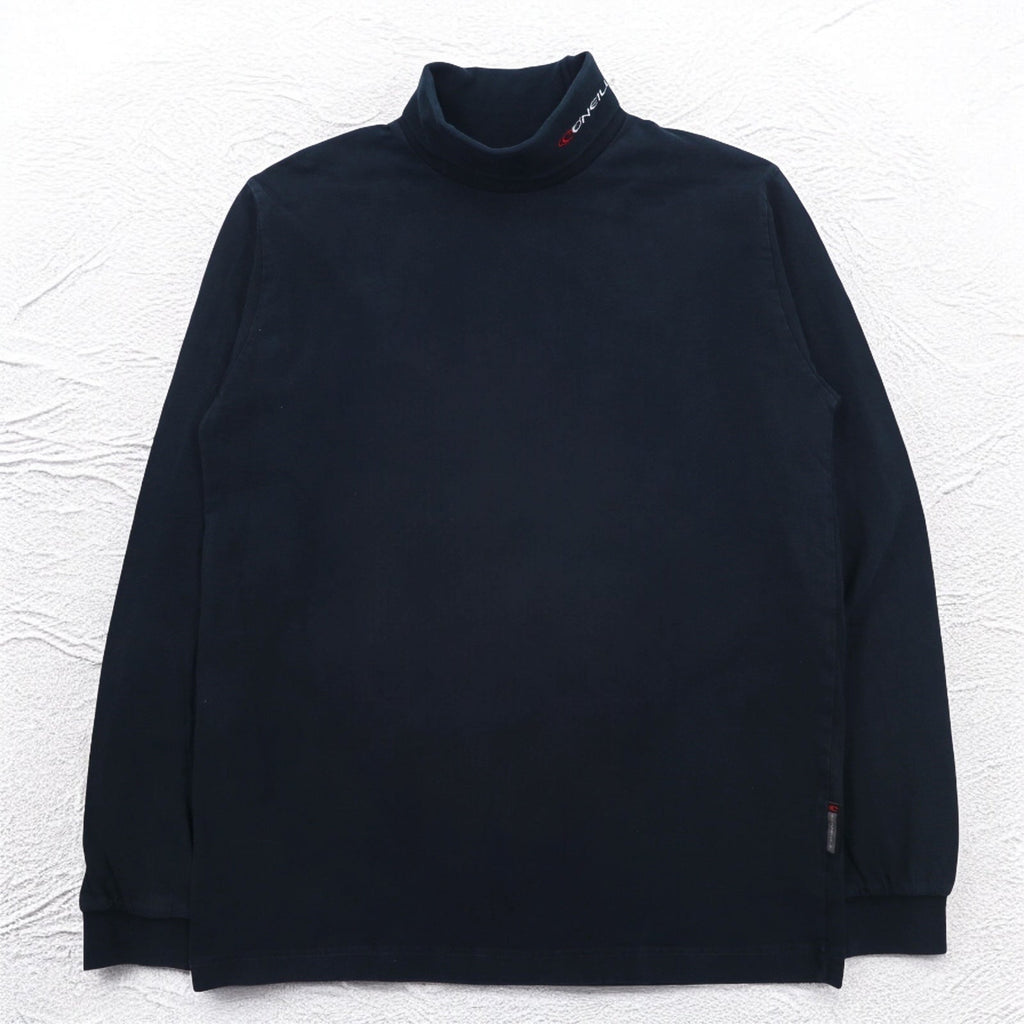 O'NEILL ヨーロッパ製 タートルネック ロングスリーブTシャツ ロンT L ブラック コットン