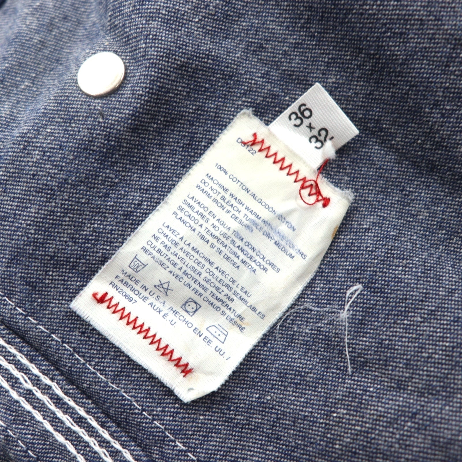 Dickies Anni '90 Salopette Denim da Pittore Made in USA XL Indaco Blu