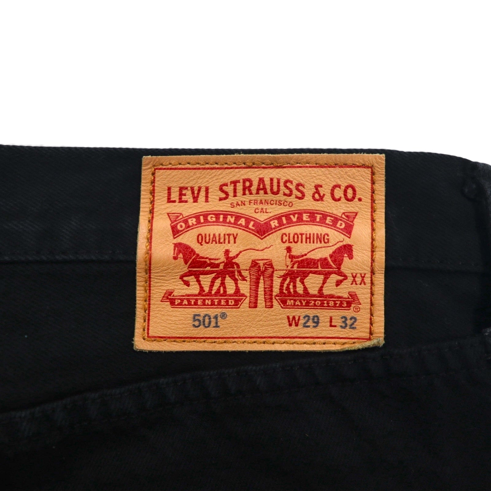 Levi's 501 デニムパンツ ジーンズ S オリジナルフィット ストレート 00501−0166 ビッグE レザーパッチ