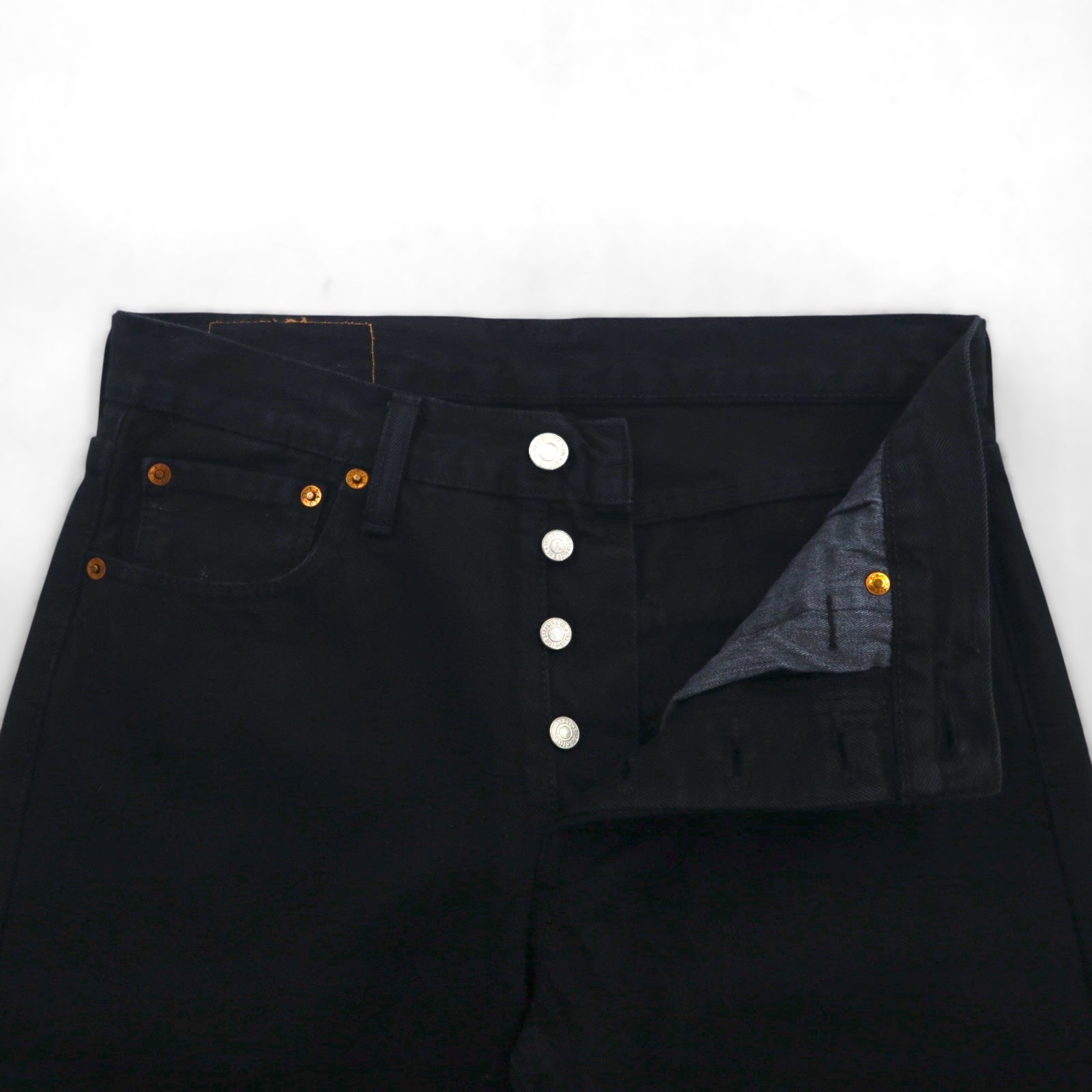 Levi's 501 デニムパンツ ジーンズ S オリジナルフィット ストレート 00501−0166 ビッグE レザーパッチ