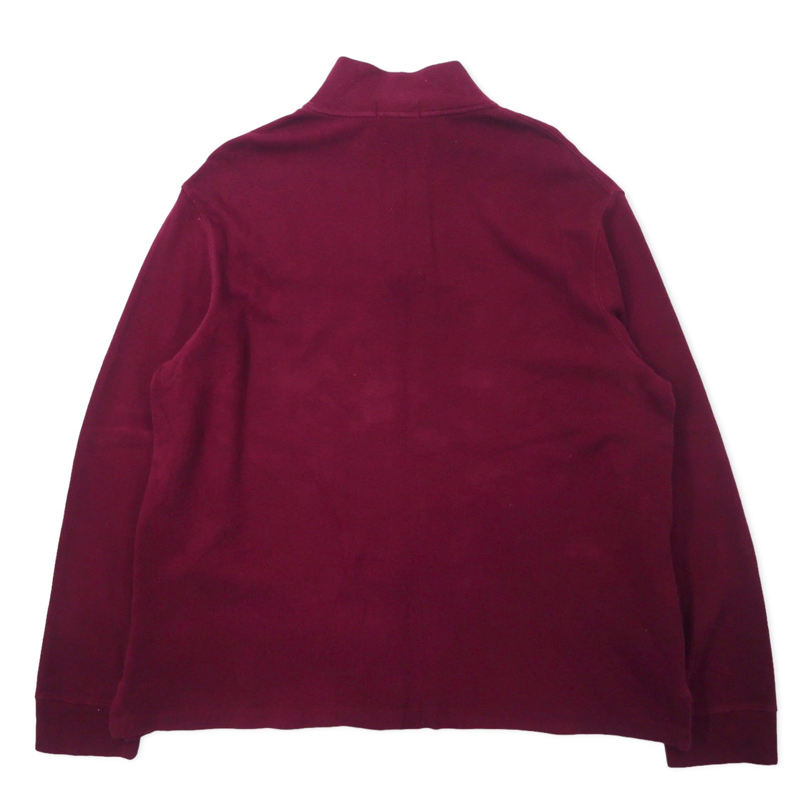 POLO RALPH LAUREN felpa con mezza zip, XL, viola, cotone ESTATE RIB, ricamo piccolo pony