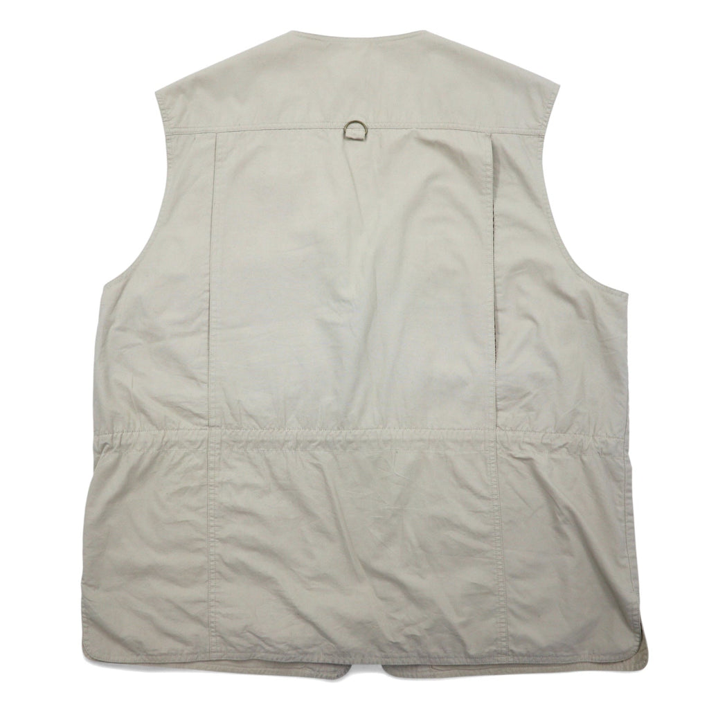 Eddie Bauer Anni '90 Gilet da pesca XL Beige Cotone Inserti in mesh Coulisse
