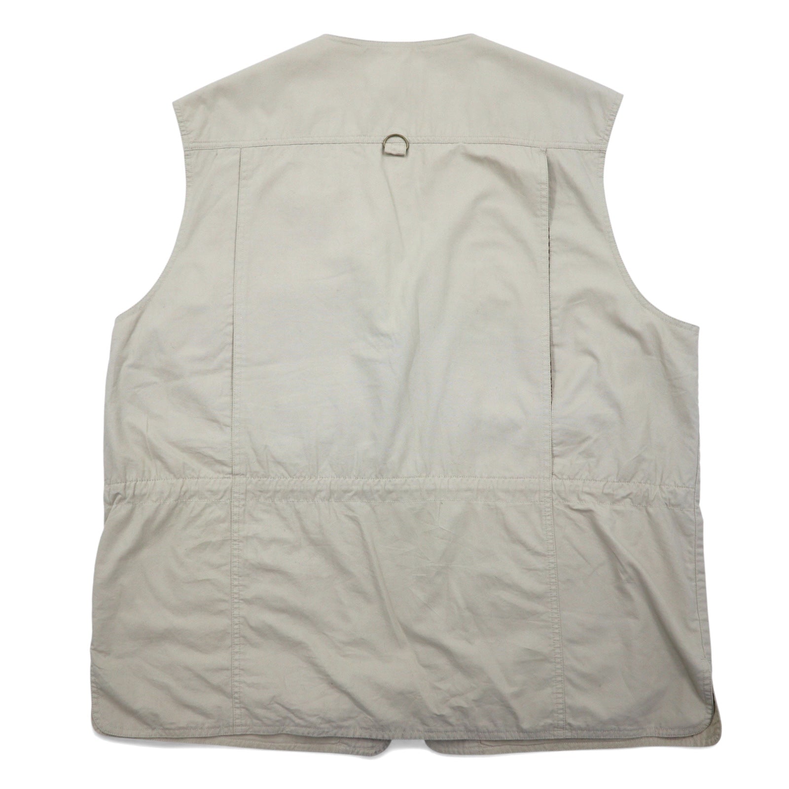 Eddie Bauer Anni '90 Gilet da pesca XL Beige Cotone Inserti in mesh Coulisse