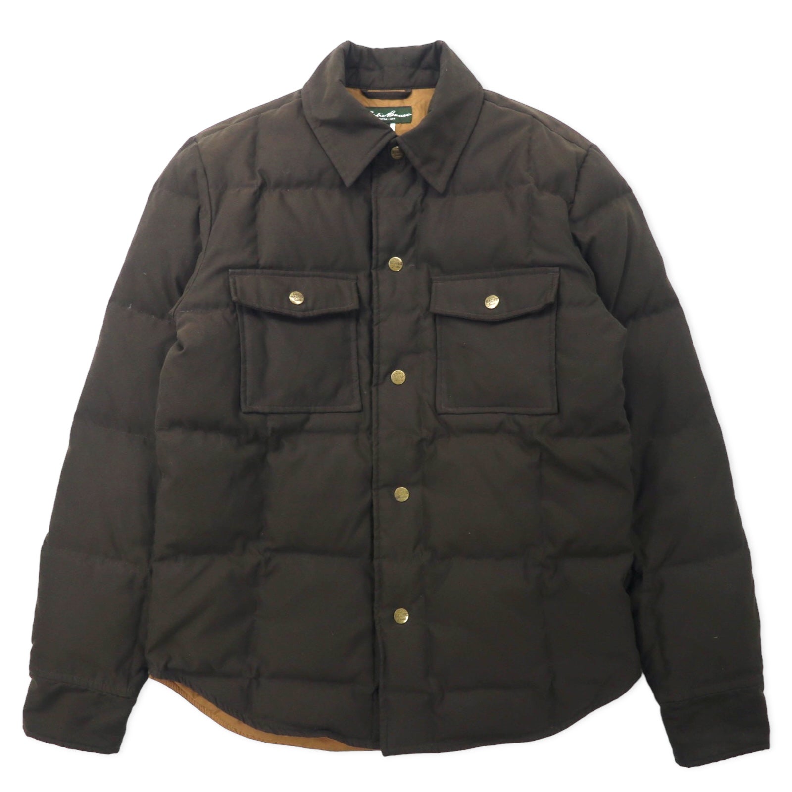 Eddie Bauer Piumino d'oca 650 fill power, giacca a camicia, taglia XS, marrone, poliestere, EB650