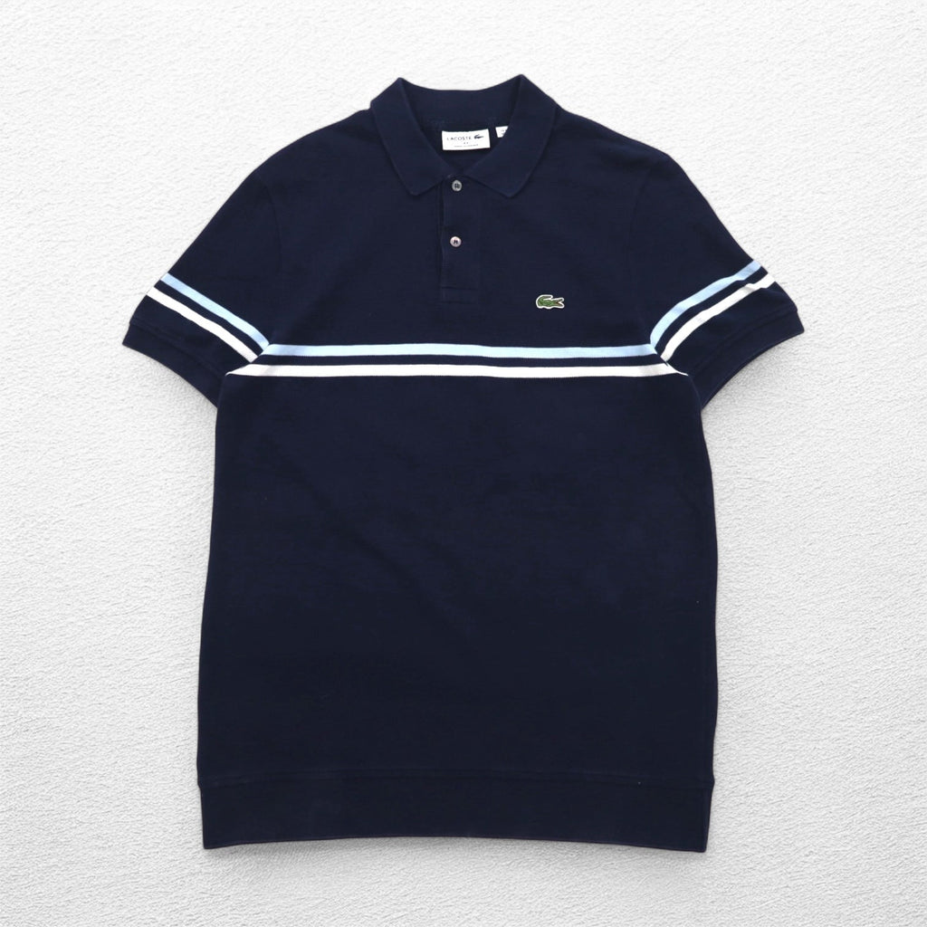 LACOSTE Polo francese M blu navy cotone logo a punto singolo PH4246