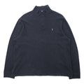 POLO RALPH LAUREN felpa con mezza zip, XL, grigia, in cotone ESTATE RIB, con ricamo piccolo pony
