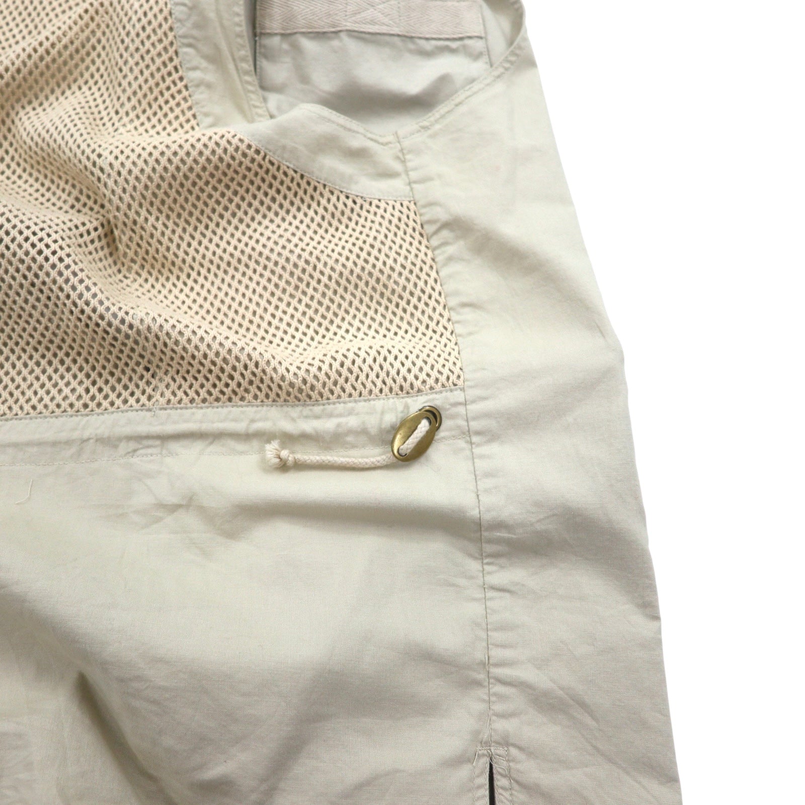 Eddie Bauer Anni '90 Gilet da pesca XL Beige Cotone Inserti in mesh Coulisse