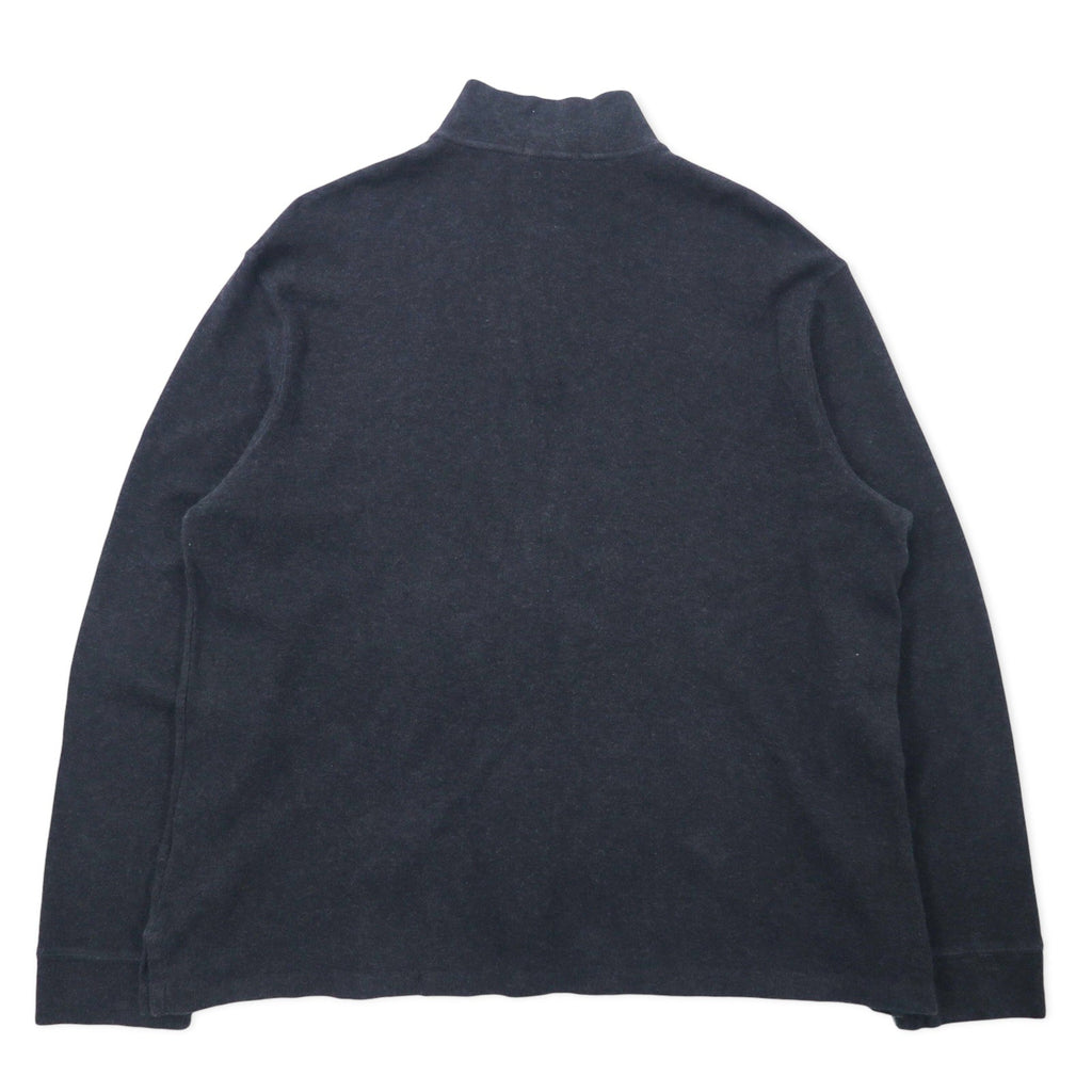 POLO RALPH LAUREN felpa con mezza zip, XL, grigia, in cotone ESTATE RIB, con ricamo piccolo pony