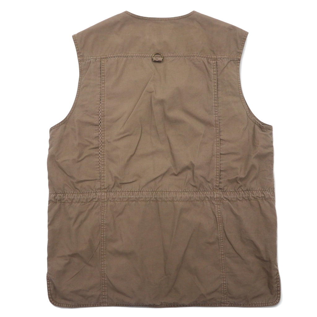Gilet da pesca Eddie Bauer anni '90, taglia M, cachi, cotone, inserti in mesh, coulisse.