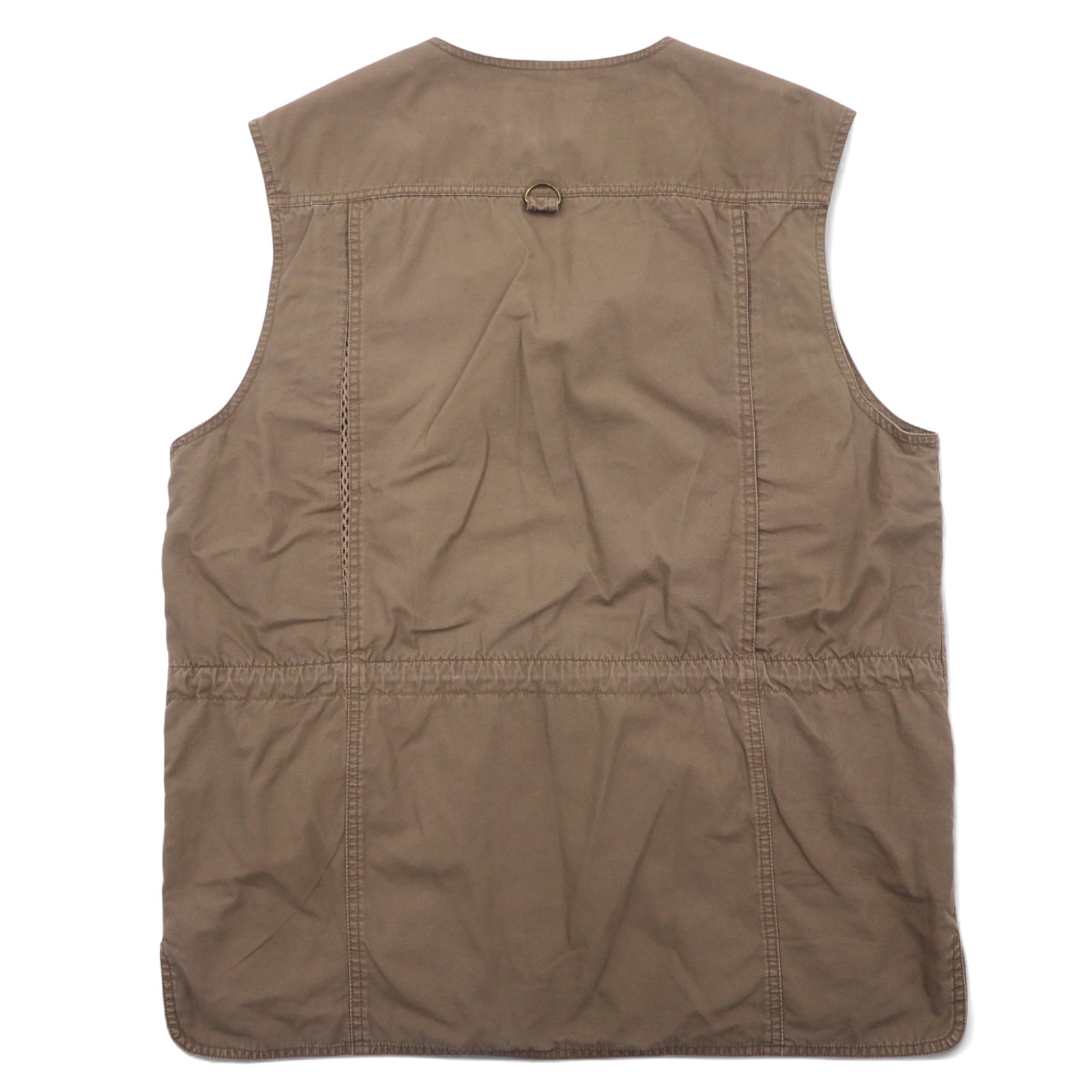 Gilet da pesca Eddie Bauer anni '90, taglia M, cachi, cotone, inserti in mesh, coulisse.