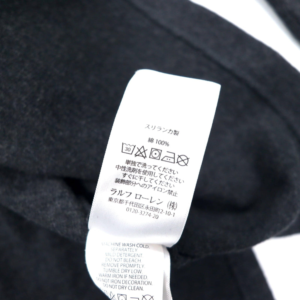 POLO RALPH LAUREN felpa con mezza zip, XL, grigia, in cotone ESTATE RIB, con ricamo piccolo pony