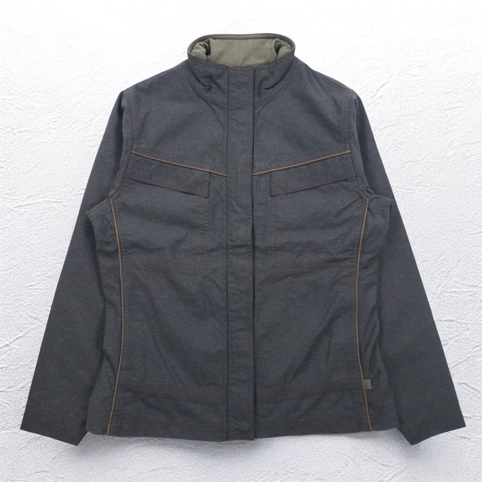 REI Outdoor Mountain Jacket S Grigio Nylon Doppia Cerniera ELEMENTS