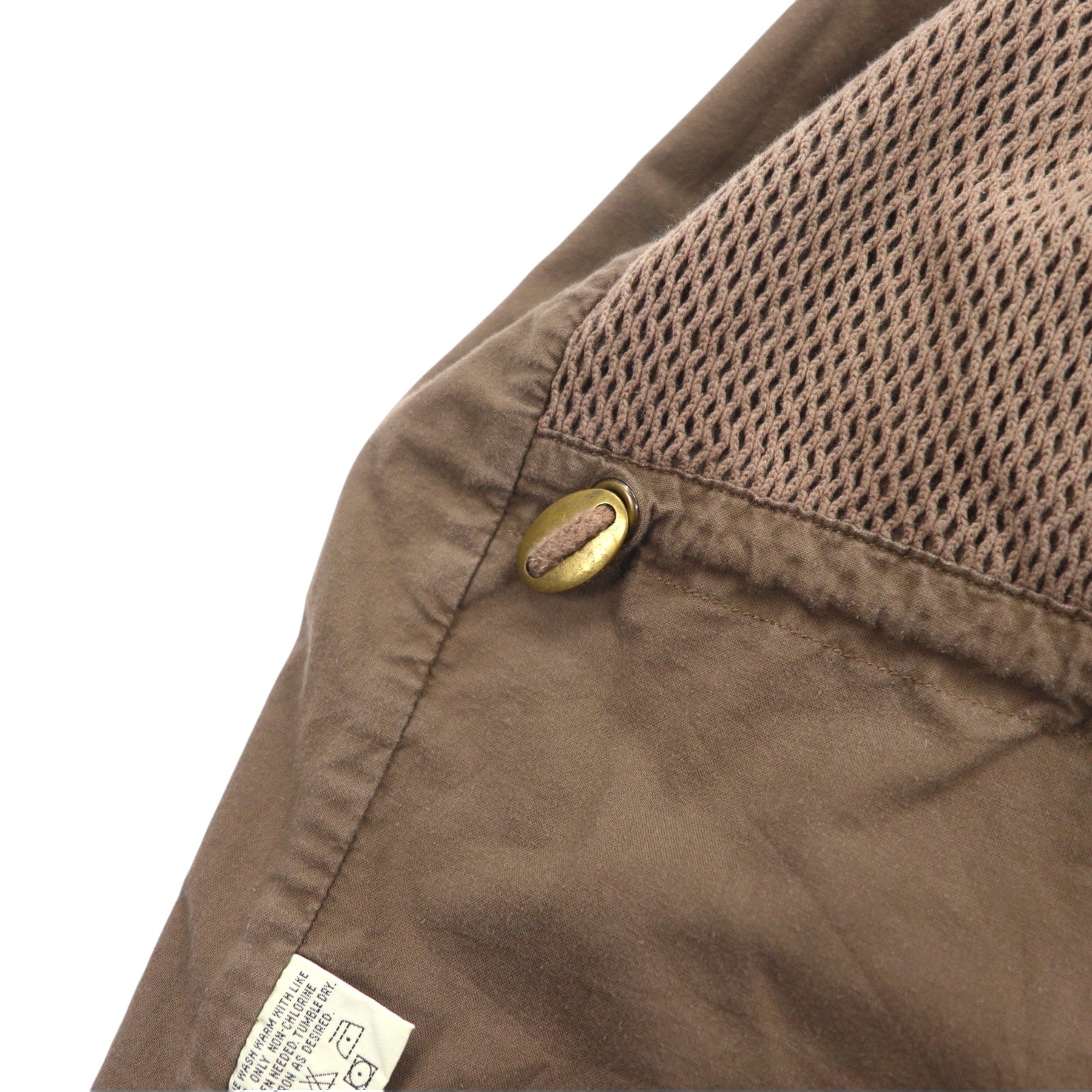 Gilet da pesca Eddie Bauer anni '90, taglia M, cachi, cotone, inserti in mesh, coulisse.
